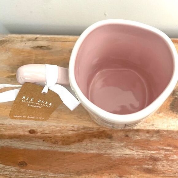 NWT Rae Dunn Disney Tinkerbell Pixie Magic White Pink Ceramic Tinker Bell Mug - Picture 4 of 12